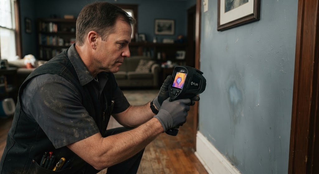 thermal water leak detection Orange NJ inspection scanning interior wall